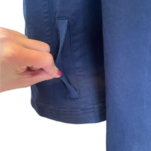 Loft Utility Jacket Mock Neck Navy Blue Womens Size XS - Picture 6 of 10